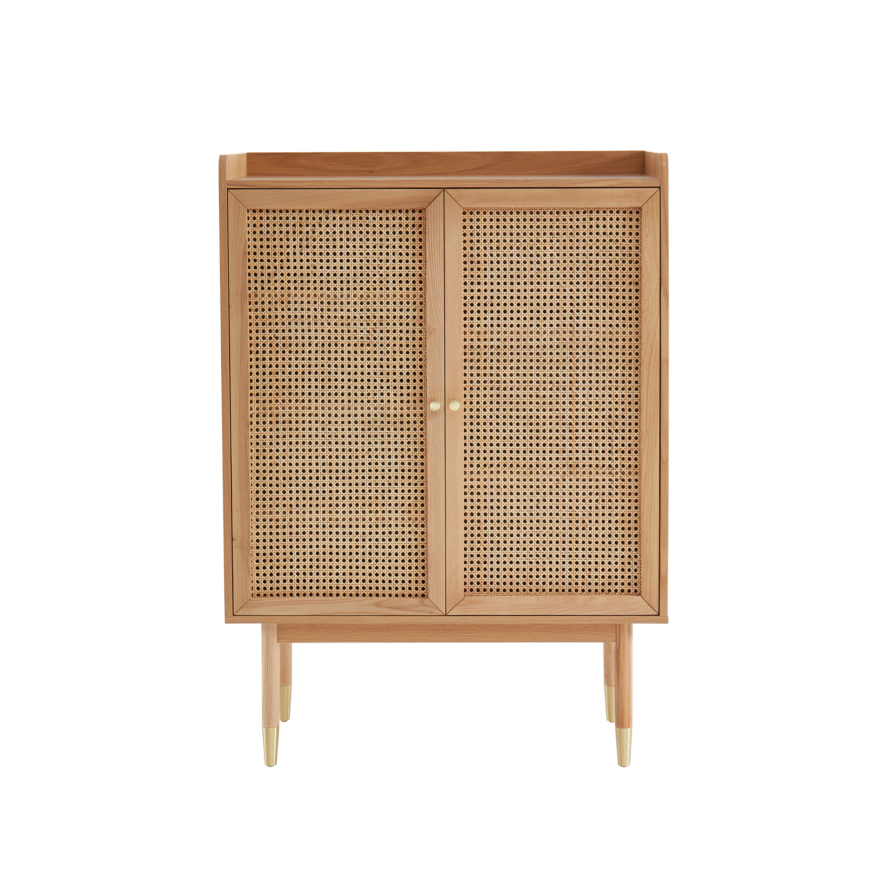 Buffet haut   chêne et cannage rotin  90cm