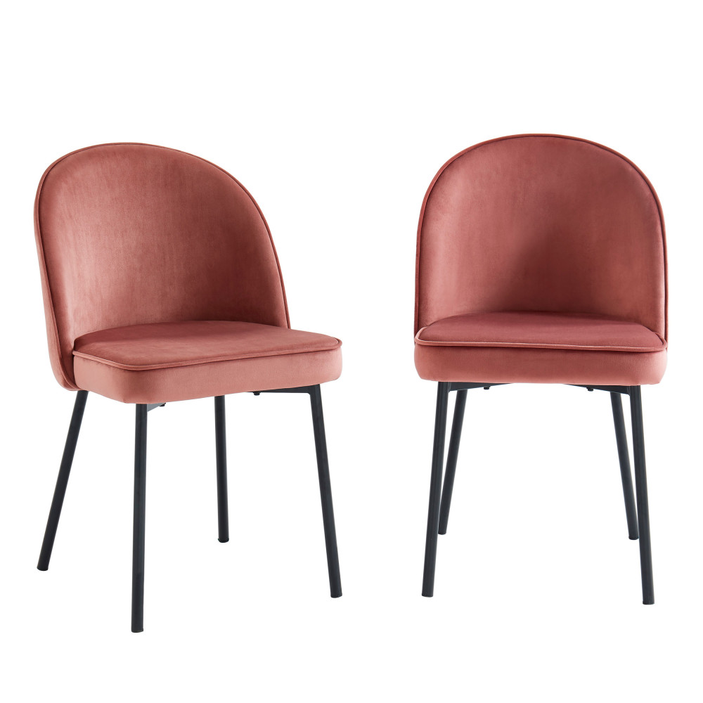 2 chaises en métal et velours rose 2 chaises en métal et velours rose