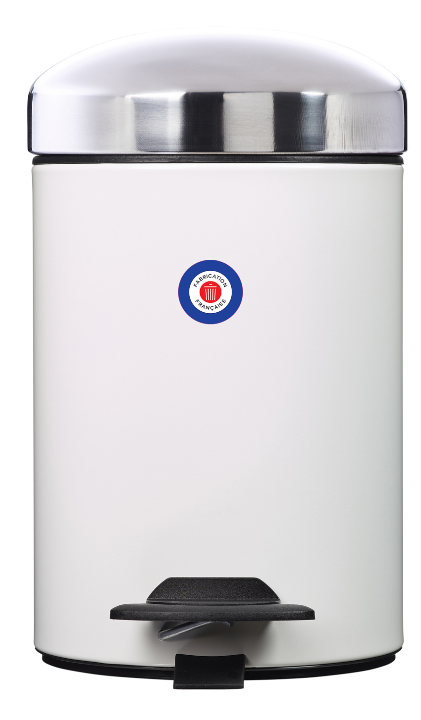 Poubelle en métal blanc 3L