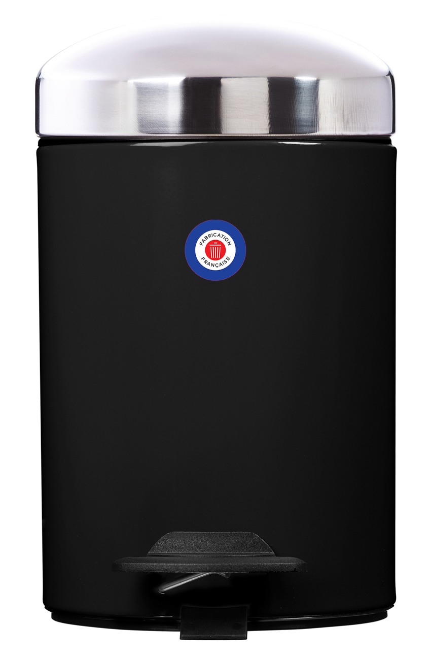 Poubelle en métal noir 3L
