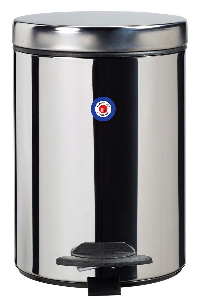 Poubelle en métal gris perle 3L