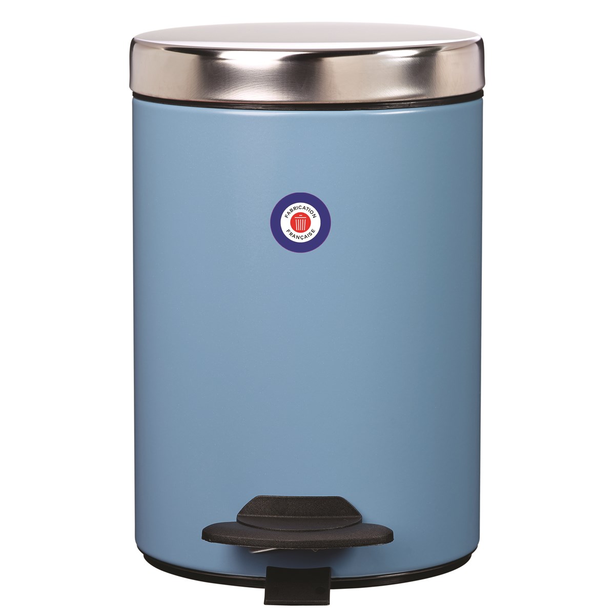 Poubelle duo en métal bleu clair 3L