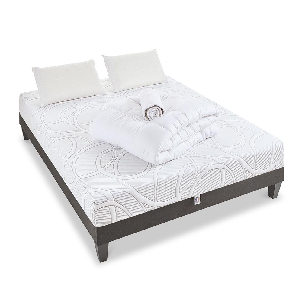 Ensemble 140x200 Matelas + Sommier + Accessoires Ensemble 140x200 Matelas + Sommier + Accessoires