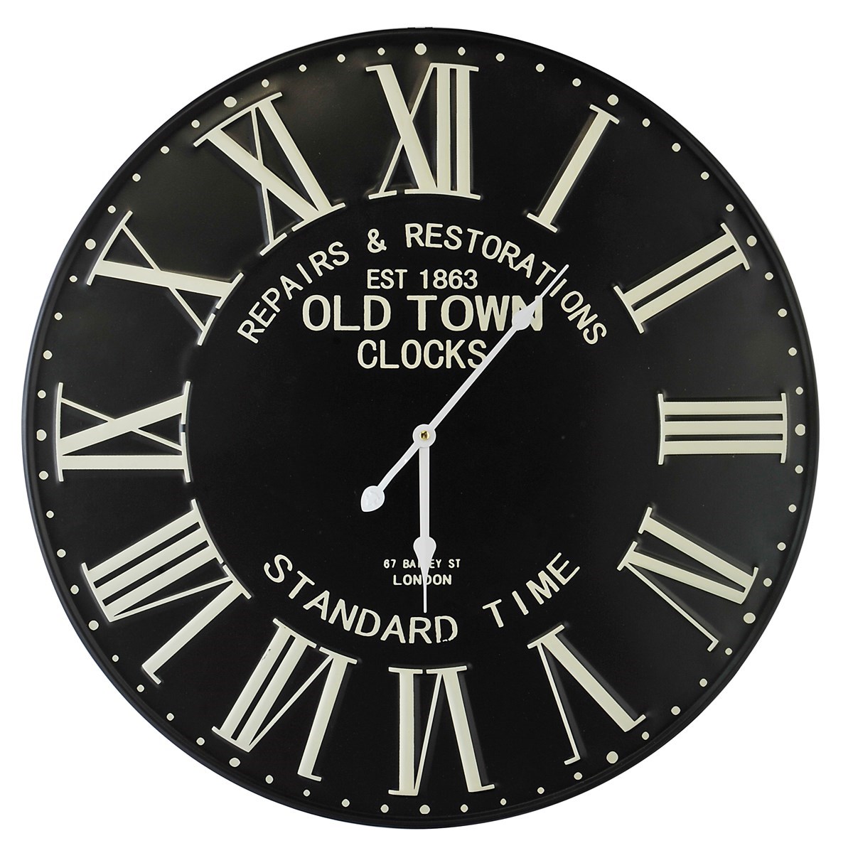 Horloge murale en métal noir D : 58 cm
