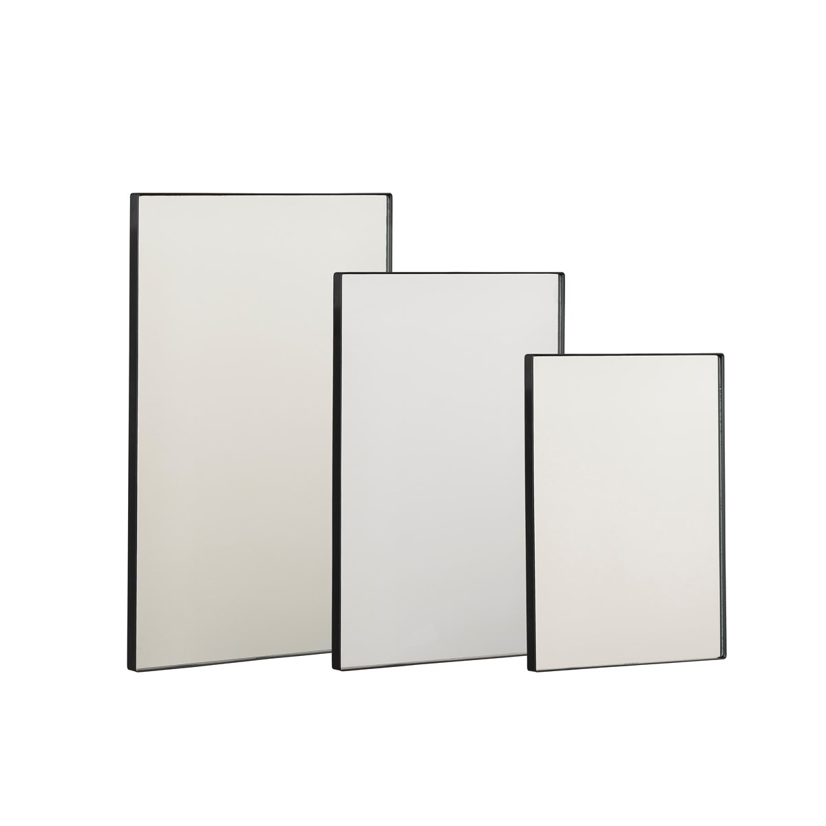 Miroirs en fer noir 60x40- 50x35- 40x30 - Lot de 3