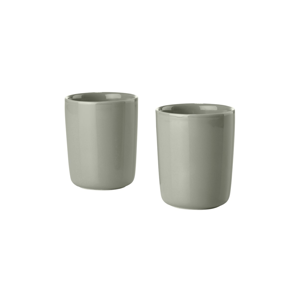 Mugs thermos en porcelaine taupe - Lot de 2