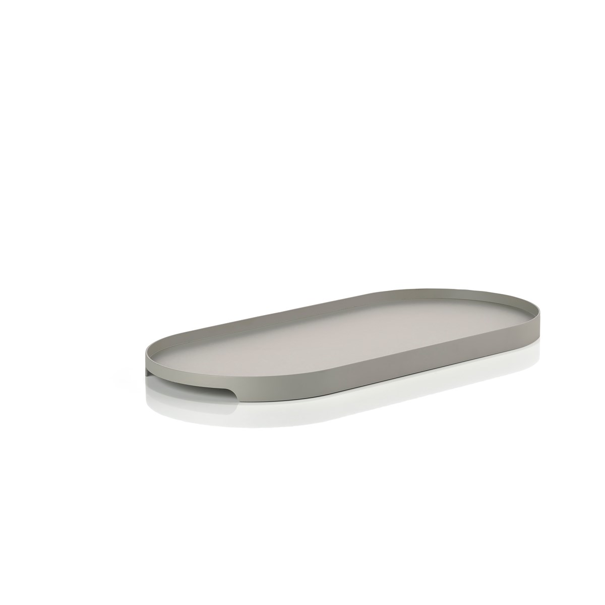 Plateau ovale en fer taupe 35x16cm