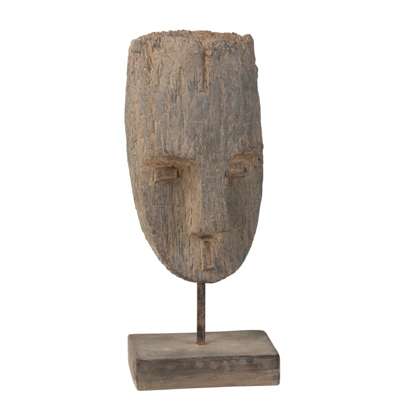 Tête sur pied en magnésie et argile beige H68cm Tête sur pied en magnésie et argile beige H68cm