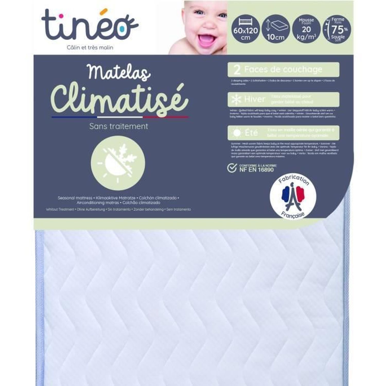 Matelas climatisé 2 faces (60 x 120 cm) (Tinéo) - Image 3