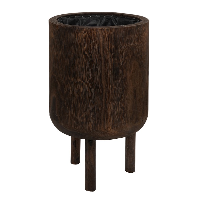 Cachepot sur pied en bois brun H45cm Cachepot sur pied en bois brun H45cm