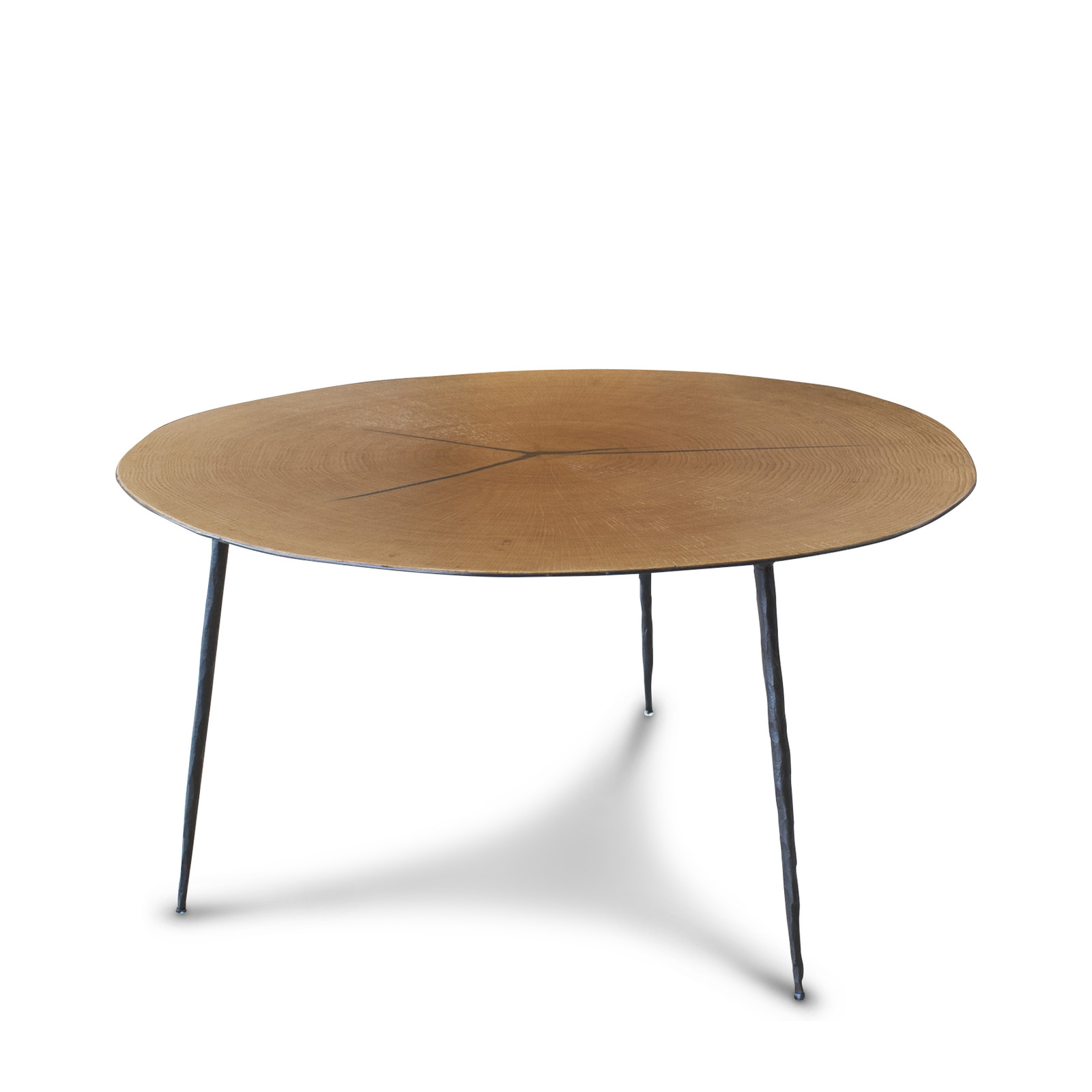 Table basse en métal et bois marron