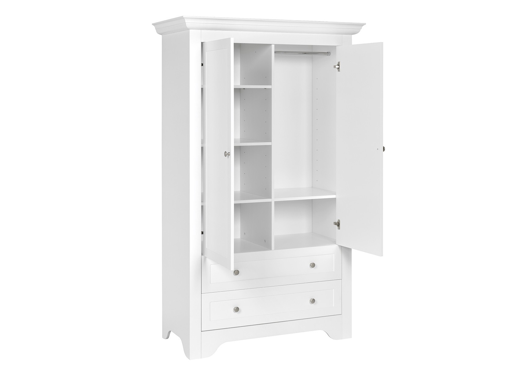 Armoire 2 portes 2 tiroirs Blanc (Nateo Concept) - Image 2