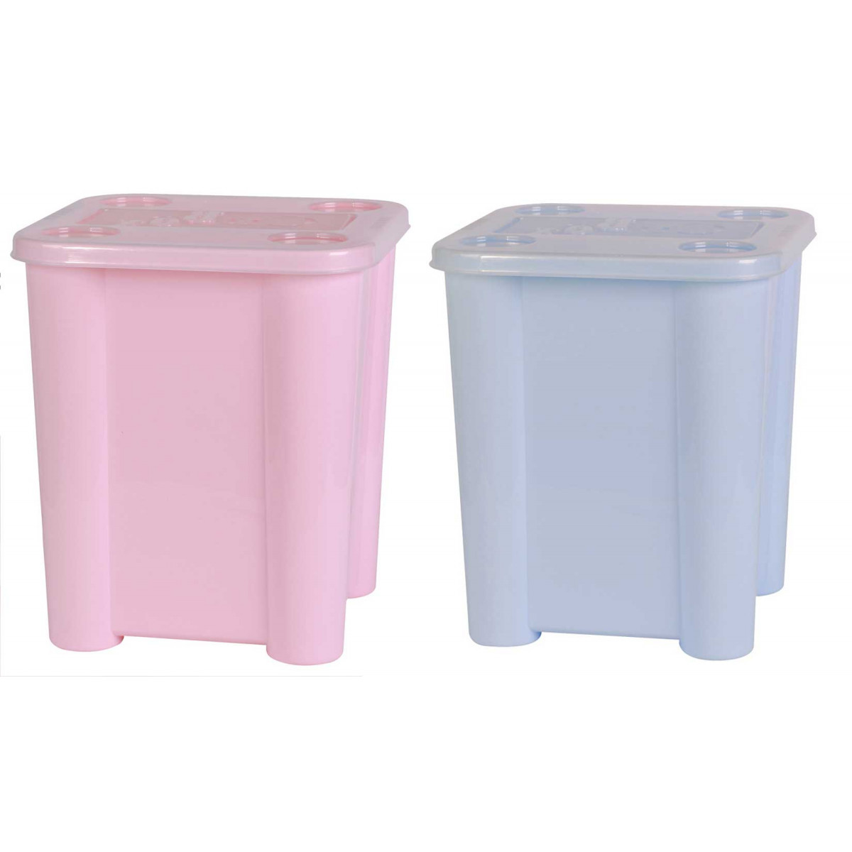 Set de 2 Boîtes de Rangement Empilables pour Chambre Enfant - 29x29x33