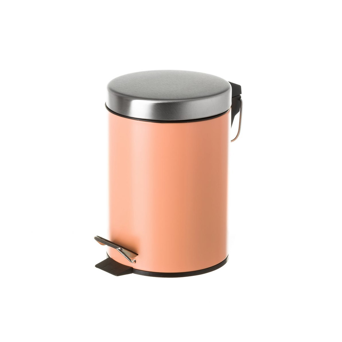 Poubelle ronde à pédale en métal orange 3L