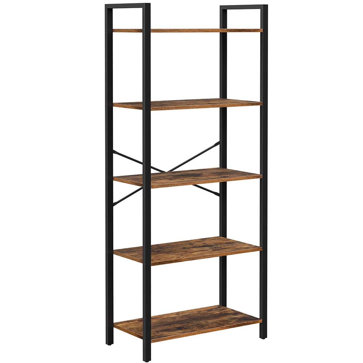 Bibliothèque 5 niveaux Médium MDF Marron H153CM Bibliothèque 5 niveaux Médium MDF Marron H153CM