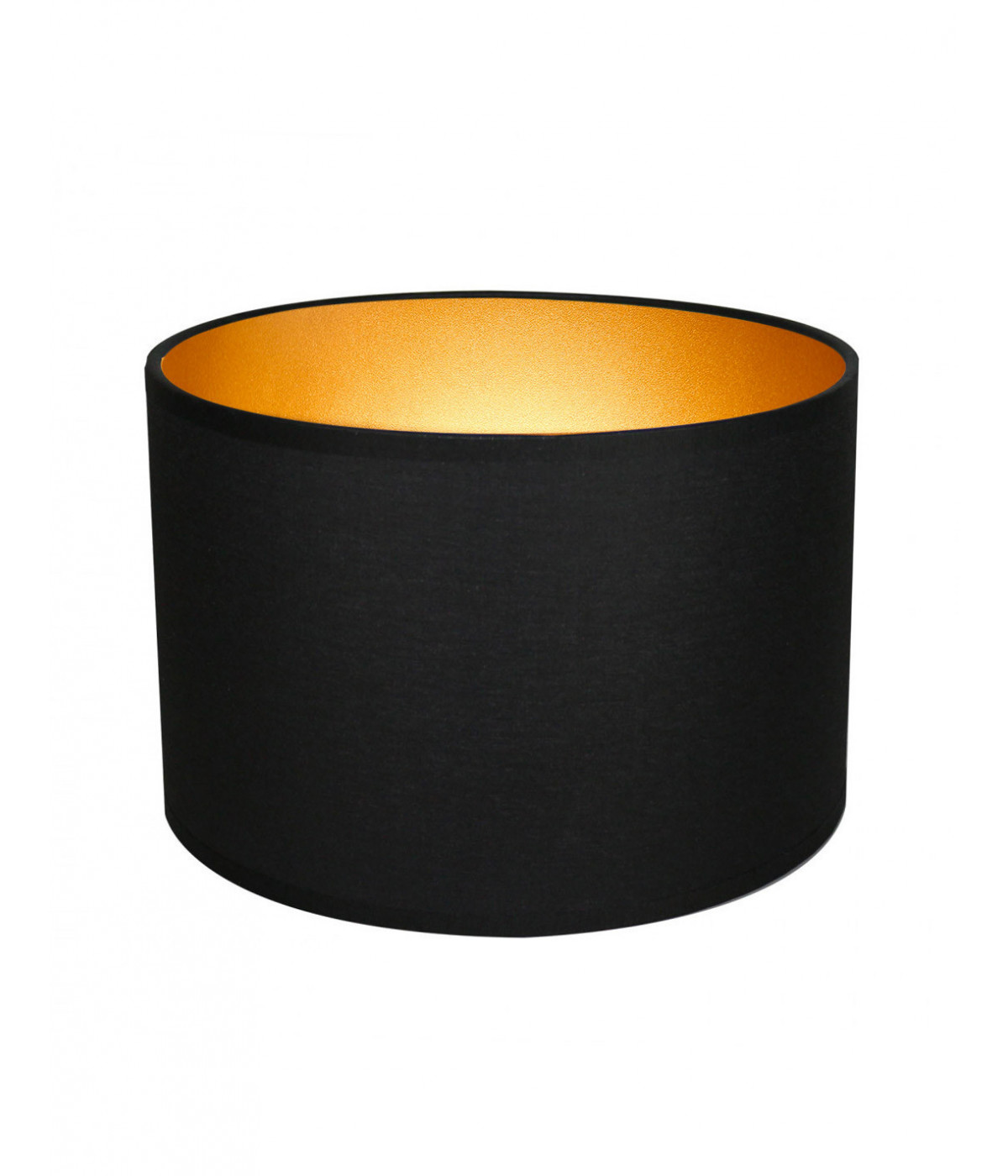 Abat-jour lampadaire rond Noir et Or T 35 x H 30 Abat-jour lampadaire rond Noir et Or T 35 x H 30