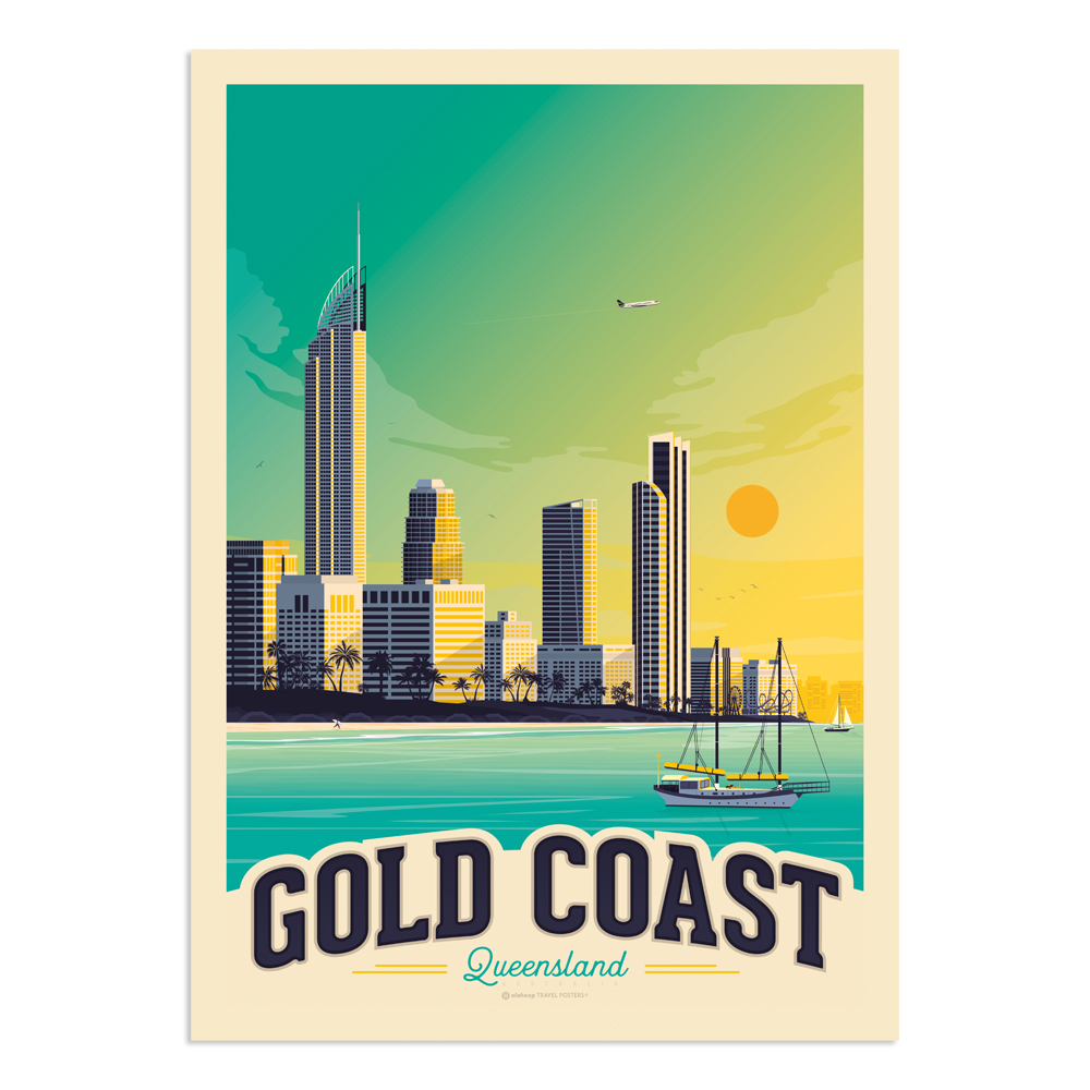 Affiche Gold Coast 50x70 cm Affiche Gold Coast 50x70 cm