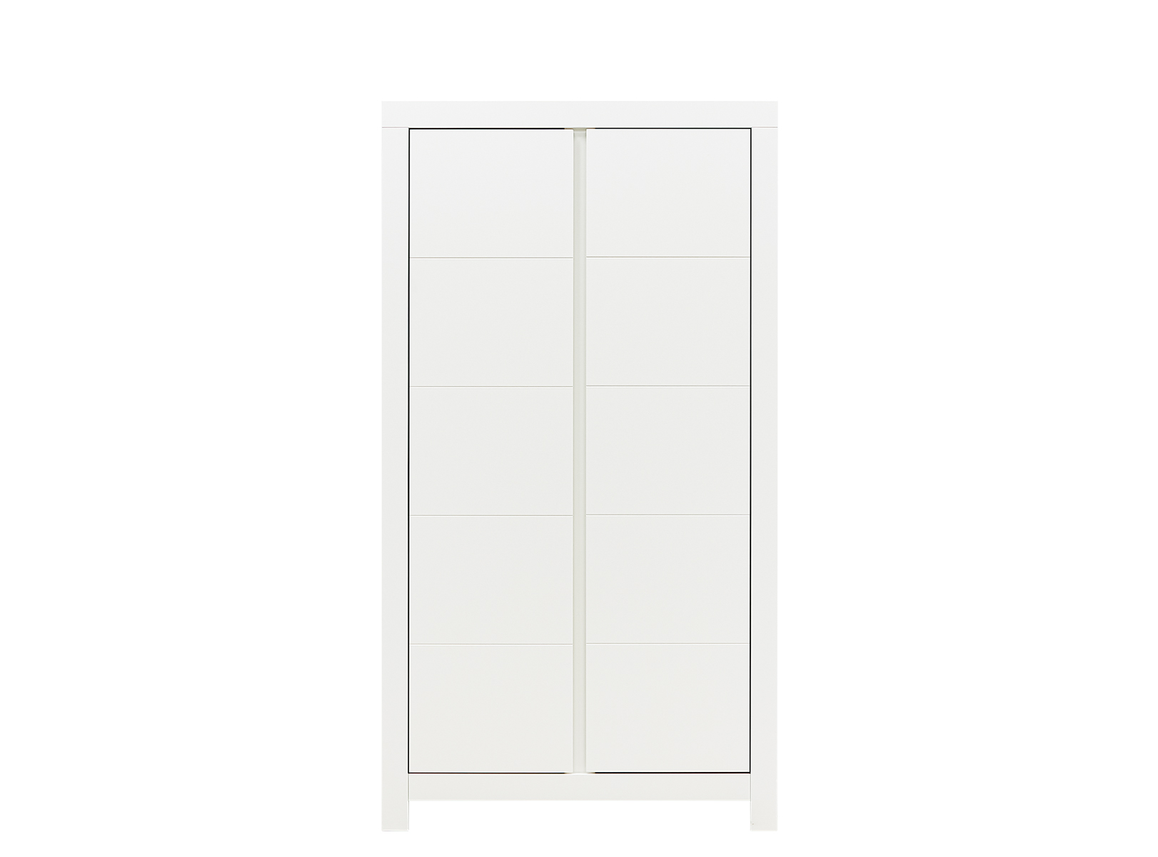 Armoire 2-portes avec rainures blanc en MDF et panneaux de particules