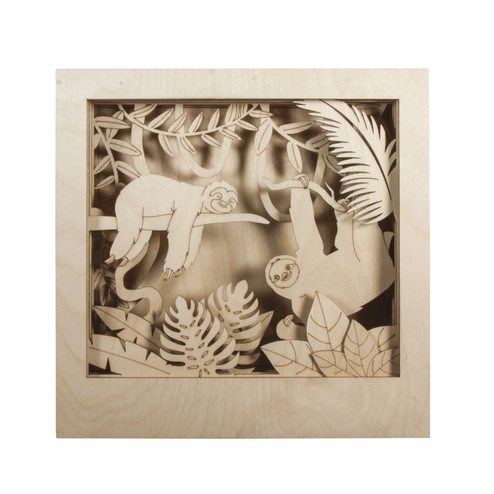 Cadre décoratif en bois à motif 3D 24x24x6,5cm
