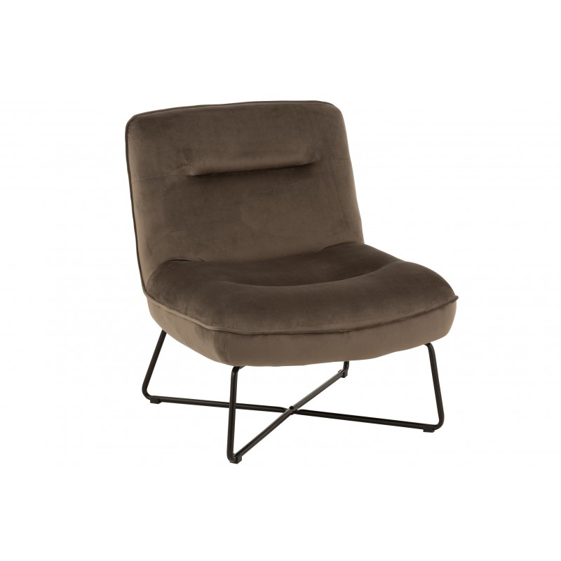 Chaise lounge cadre métal et textile gris foncé