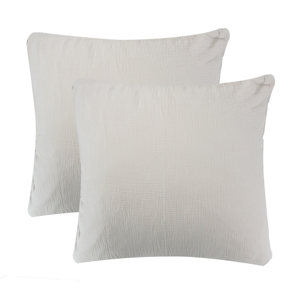 Lot de 2 taies beige 50x70 Lot de 2 taies beige 50x70