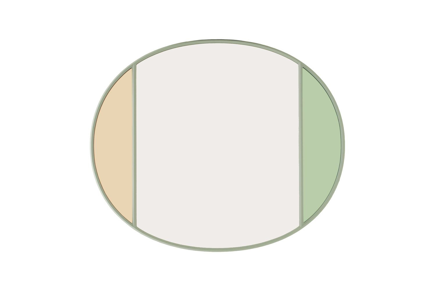 Miroir vitrail ovale gris clair 60x50cm