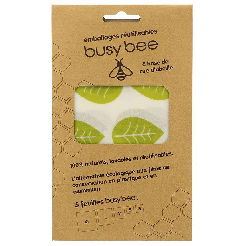 Emballage alimentaire réutilisable à la cire d'abeille 5 feuilles Emballage alimentaire réutilisable à la cire d'abeille 5 feuilles