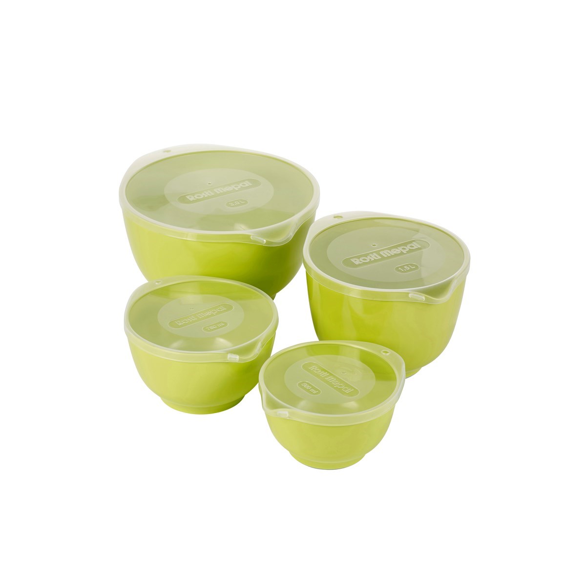 Saladiers en plastique vert - Lot de 4 Saladiers en plastique vert - Lot de 4