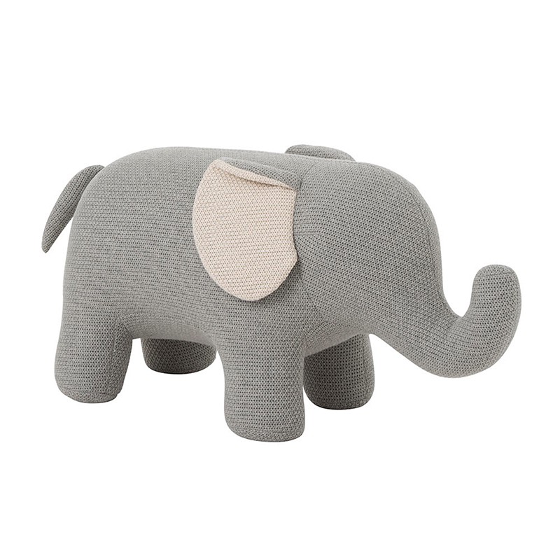 Bébé éléphant en coton gris/écru L86cm
