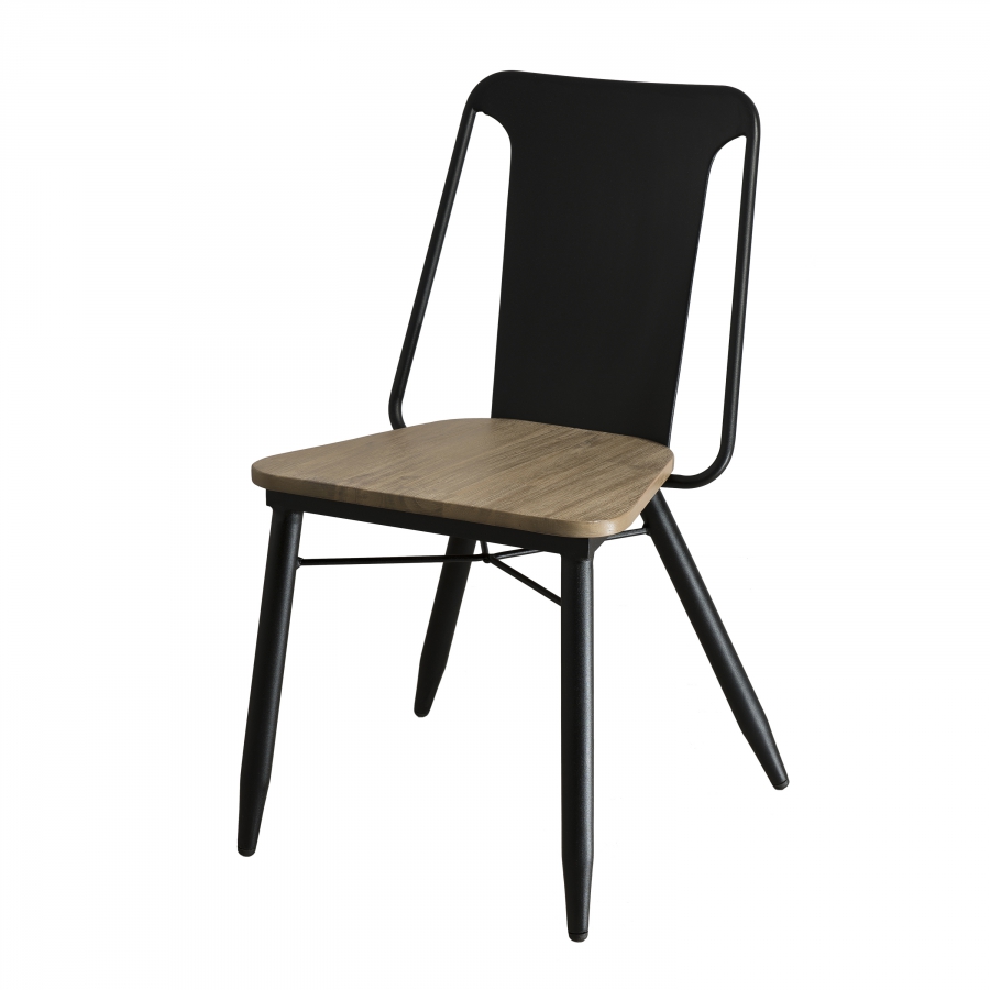 Lot de 2 chaises pieds métal noir Lot de 2 chaises pieds métal noir