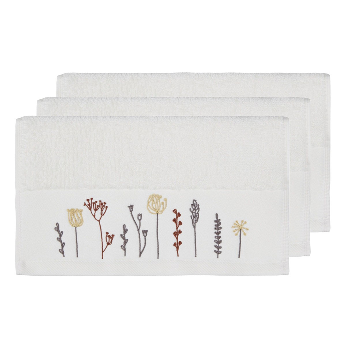 Lot de 3 serviettes invité Ecru 30x50 cm Lot de 3 serviettes invité Ecru 30x50 cm