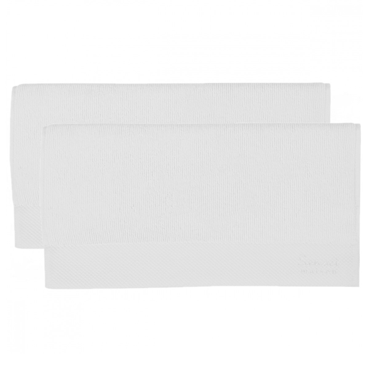 2 serviettes de toilette 650 gr/m² Blanc 50x100 cm