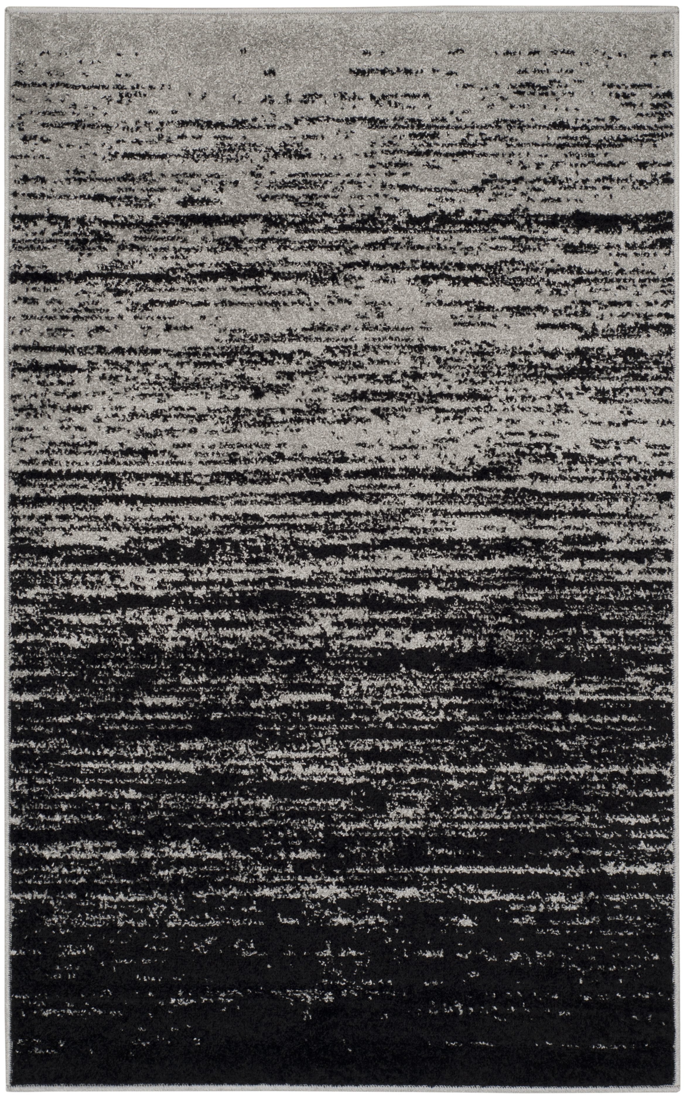 Tapis de salon interieur en argente & noir, 91 x 152 cm Tapis de salon interieur en argente & noir, 91 x 152 cm