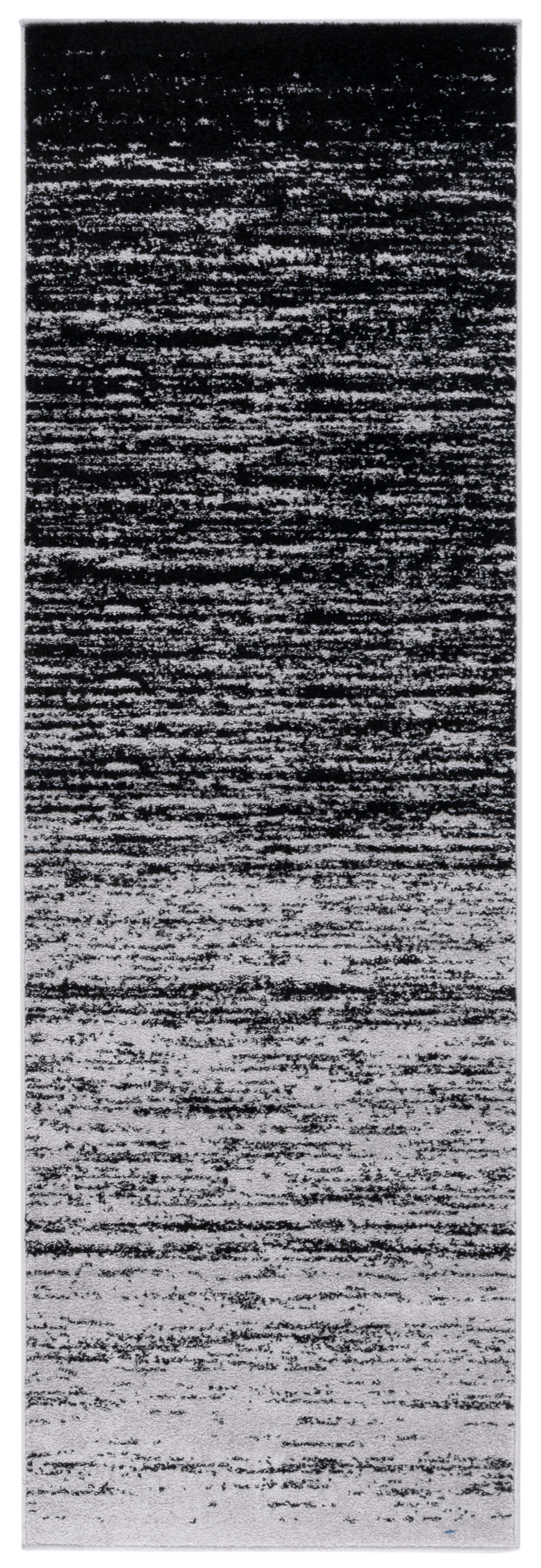 Tapis de salon interieur en argente & noir, 76 x 244 cm Tapis de salon interieur en argente & noir, 76 x 244 cm