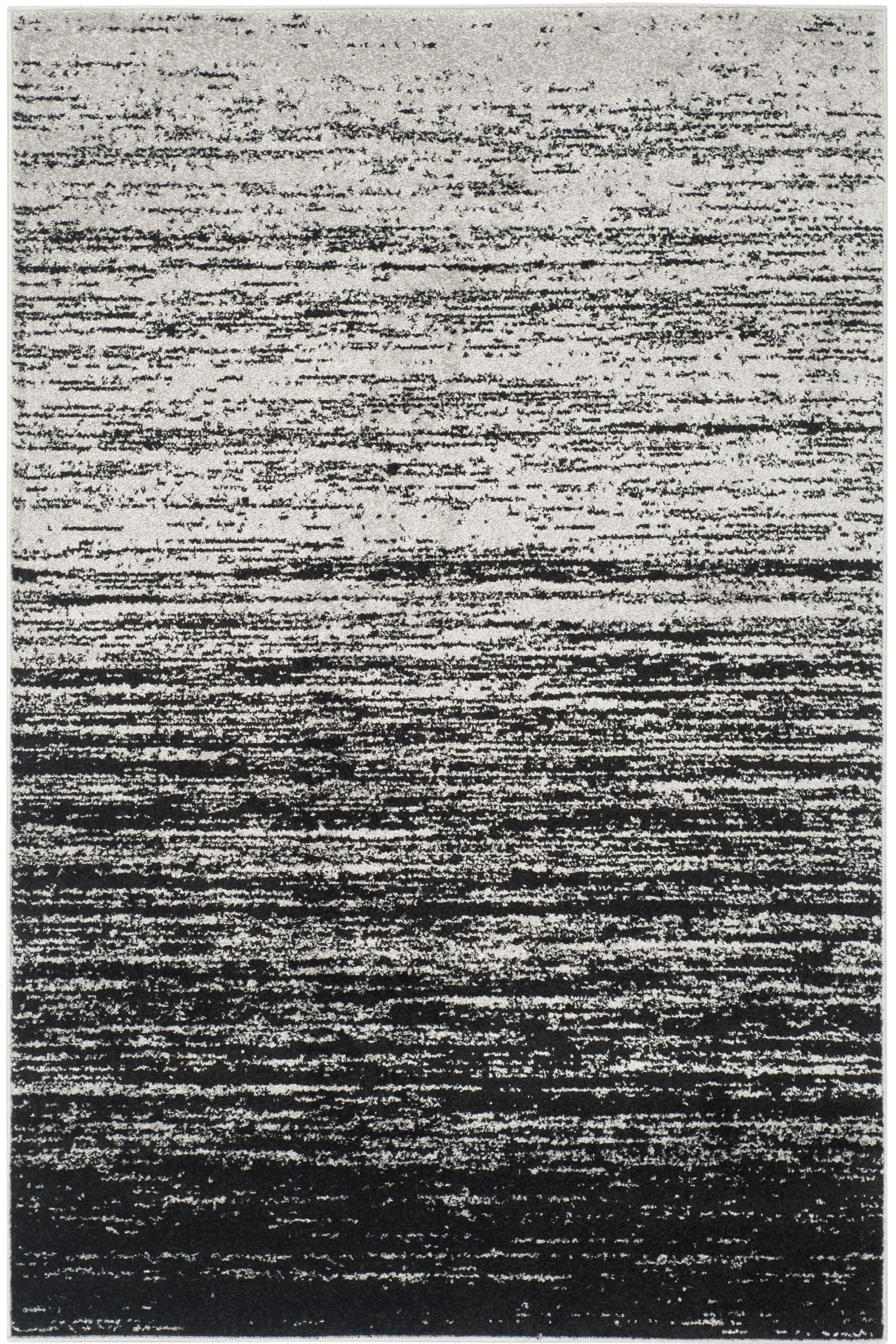 Tapis de salon interieur en argente & noir, 122 x 183 cm Tapis de salon interieur en argente & noir, 122 x 183 cm