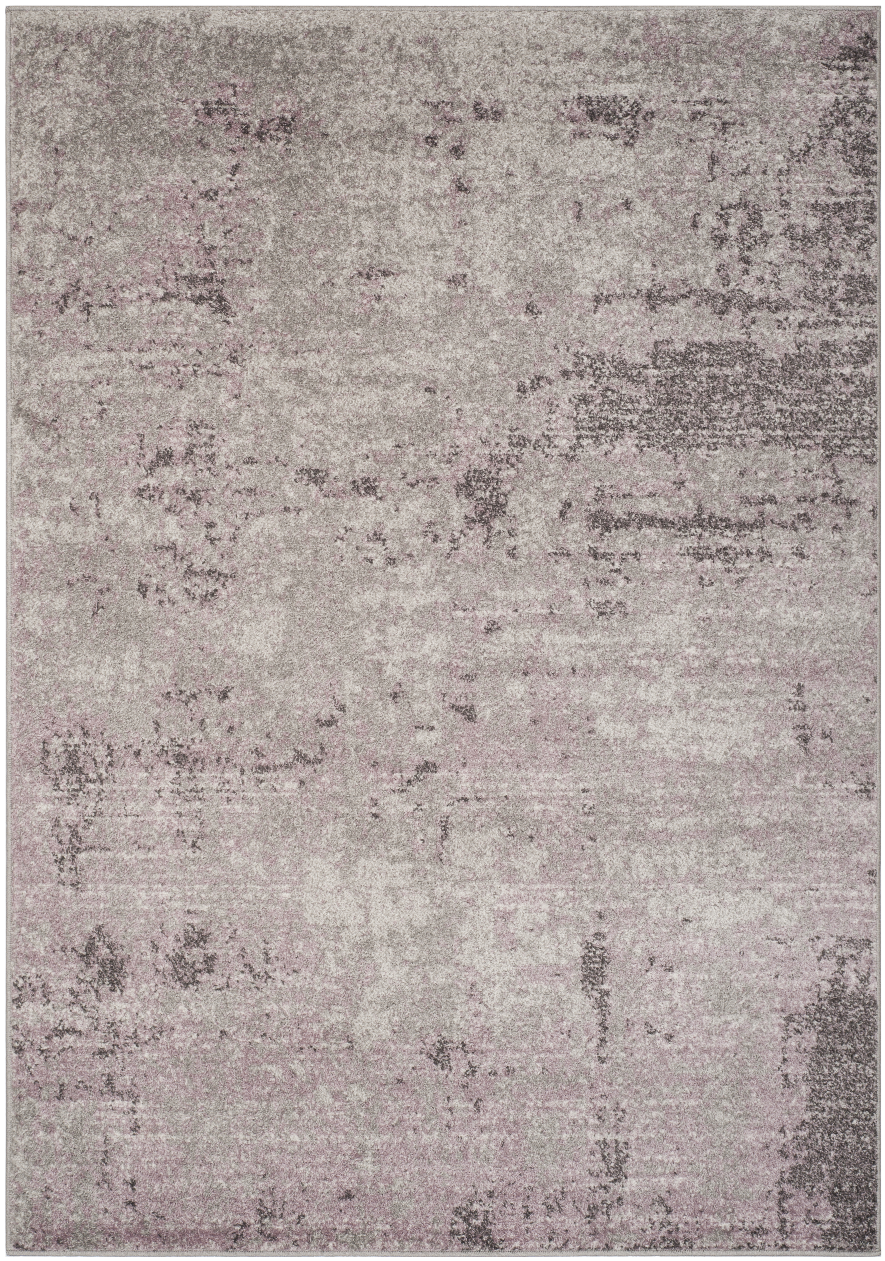 Tapis de salon interieur en gris clair & violet, 122 x 183 cm