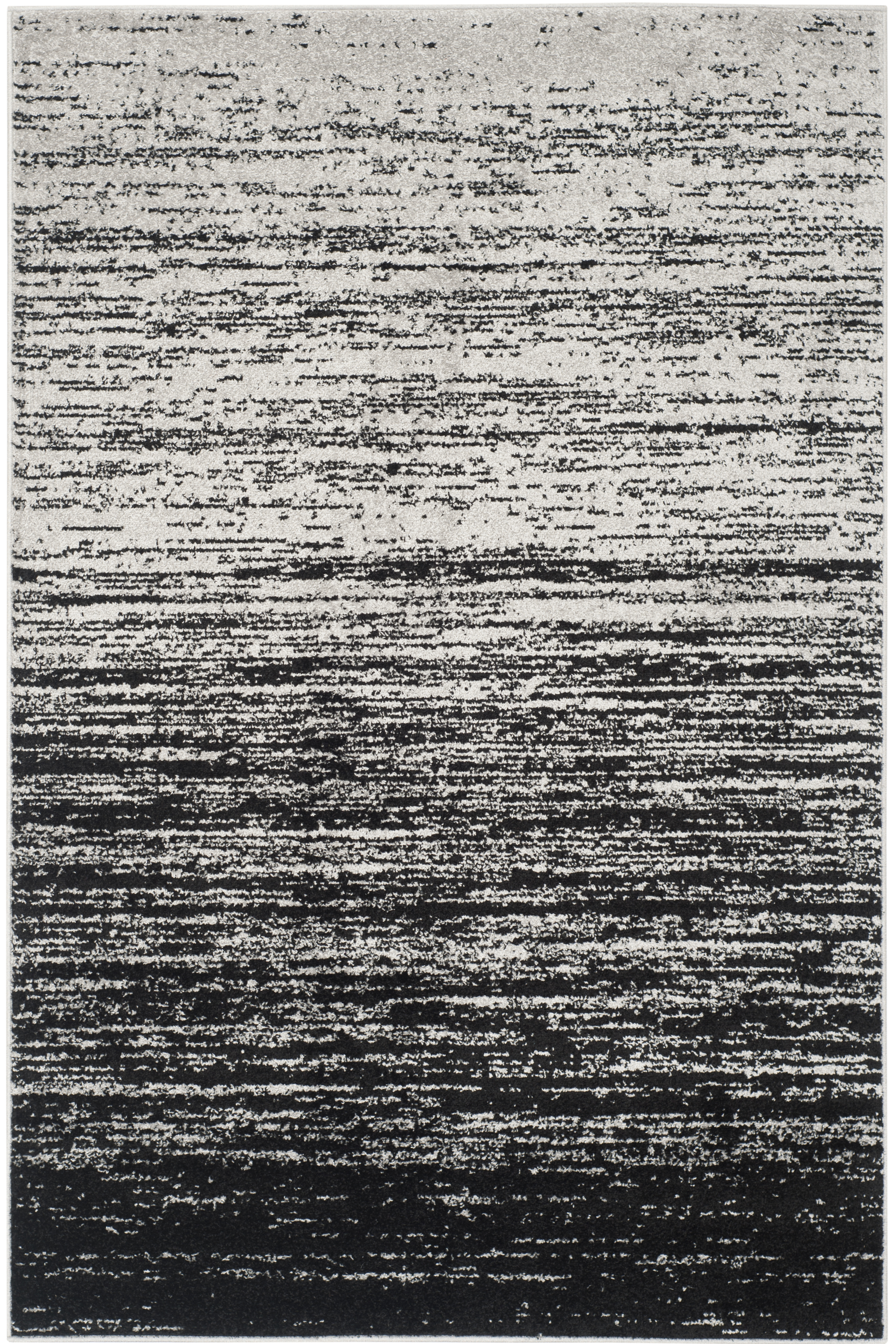 Tapis de salon interieur en argente & noir, 183 x 274 cm