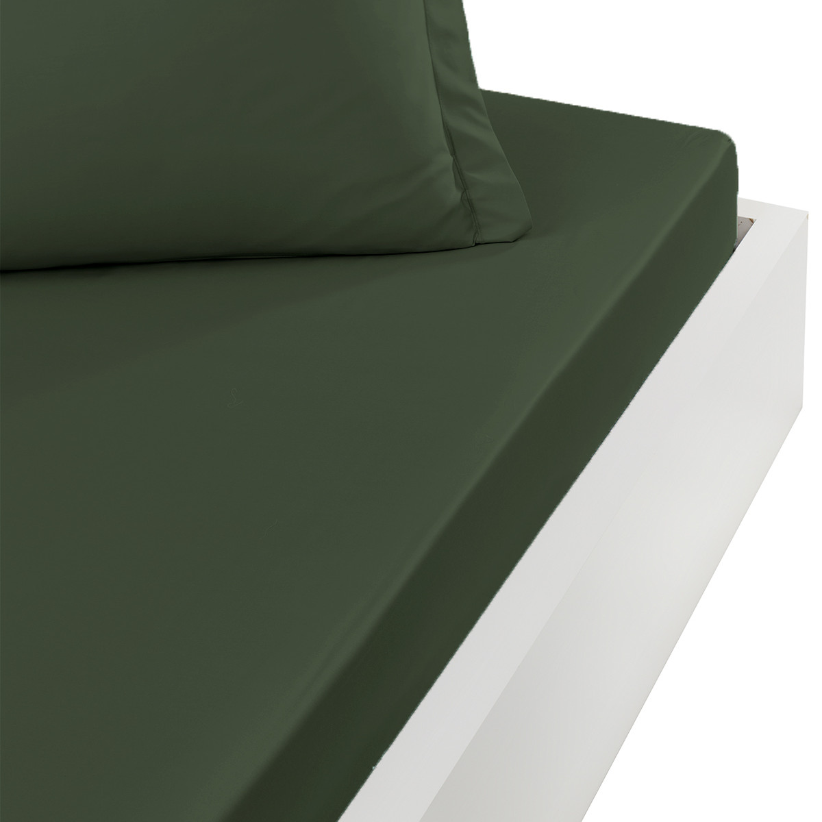 Drap housse en percale de coton Eucalyptus 180x200 cm Drap housse en percale de coton Eucalyptus 180x200 cm