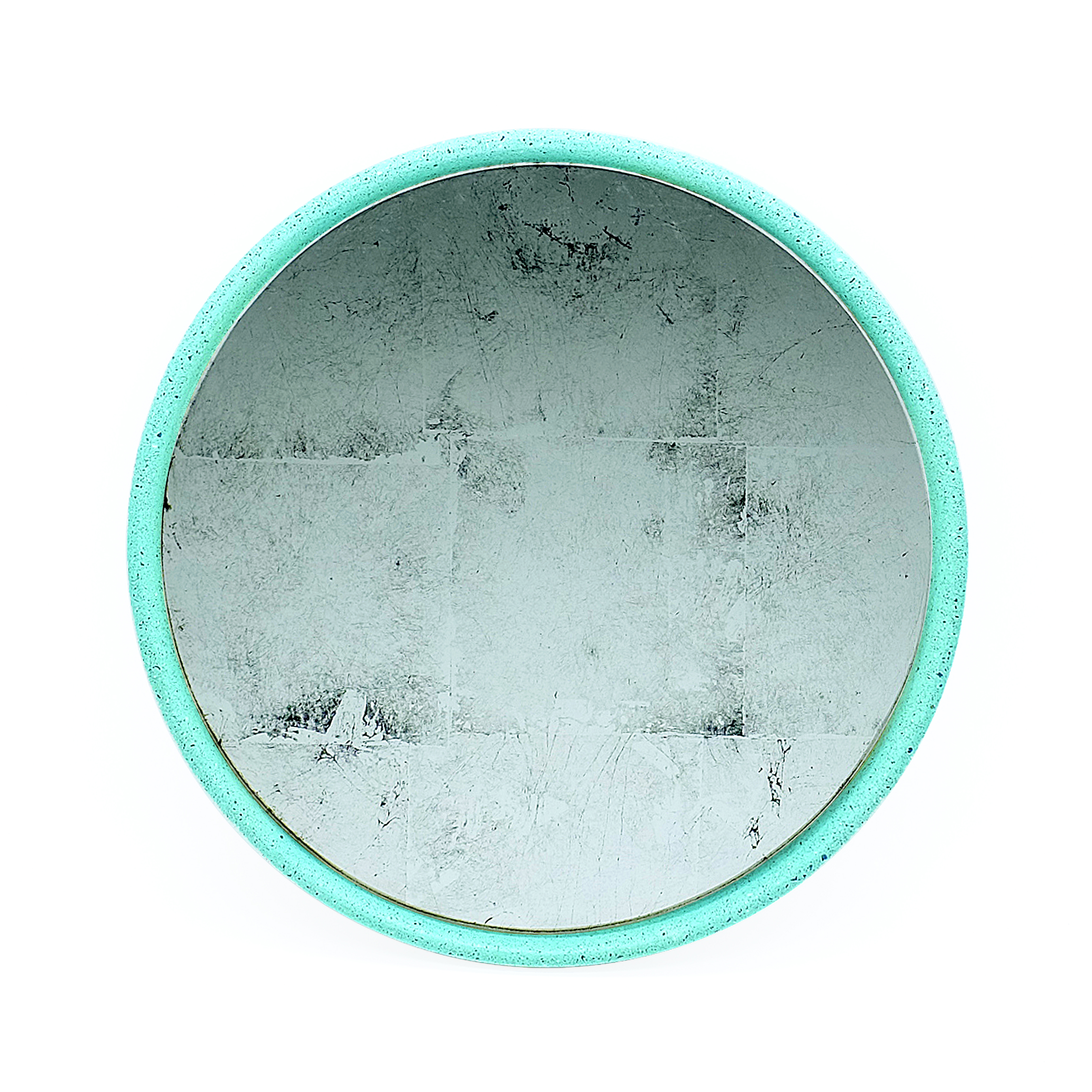 Miroir antique en béton vert D28cm