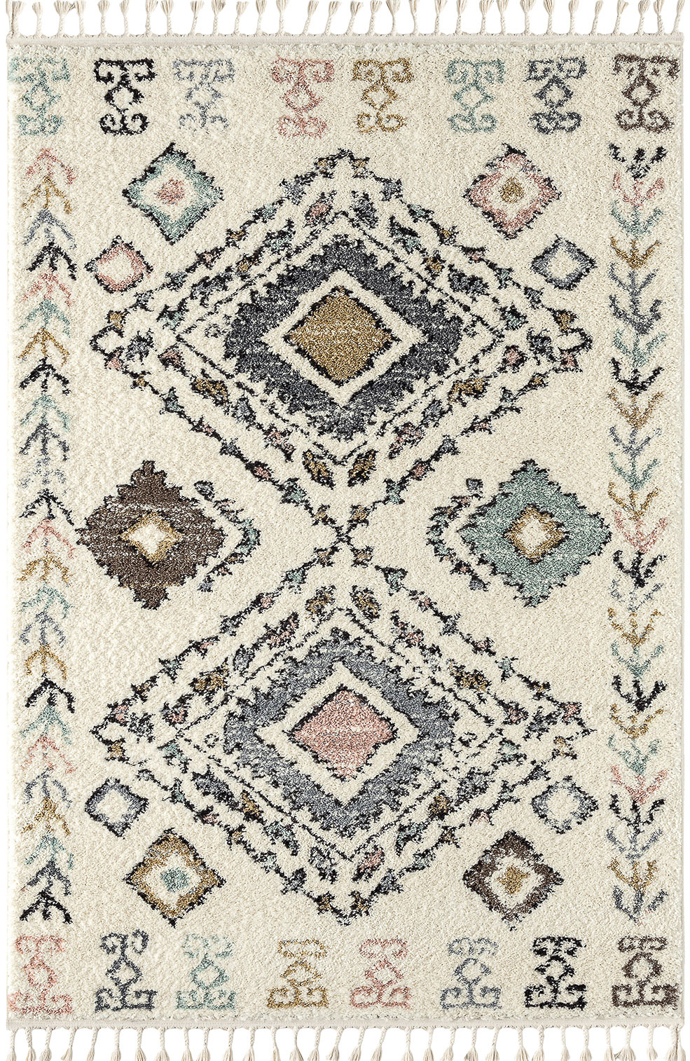 Tapis salon berbere crème 120x170 style ethnique Tapis salon berbere crème 120x170 style ethnique