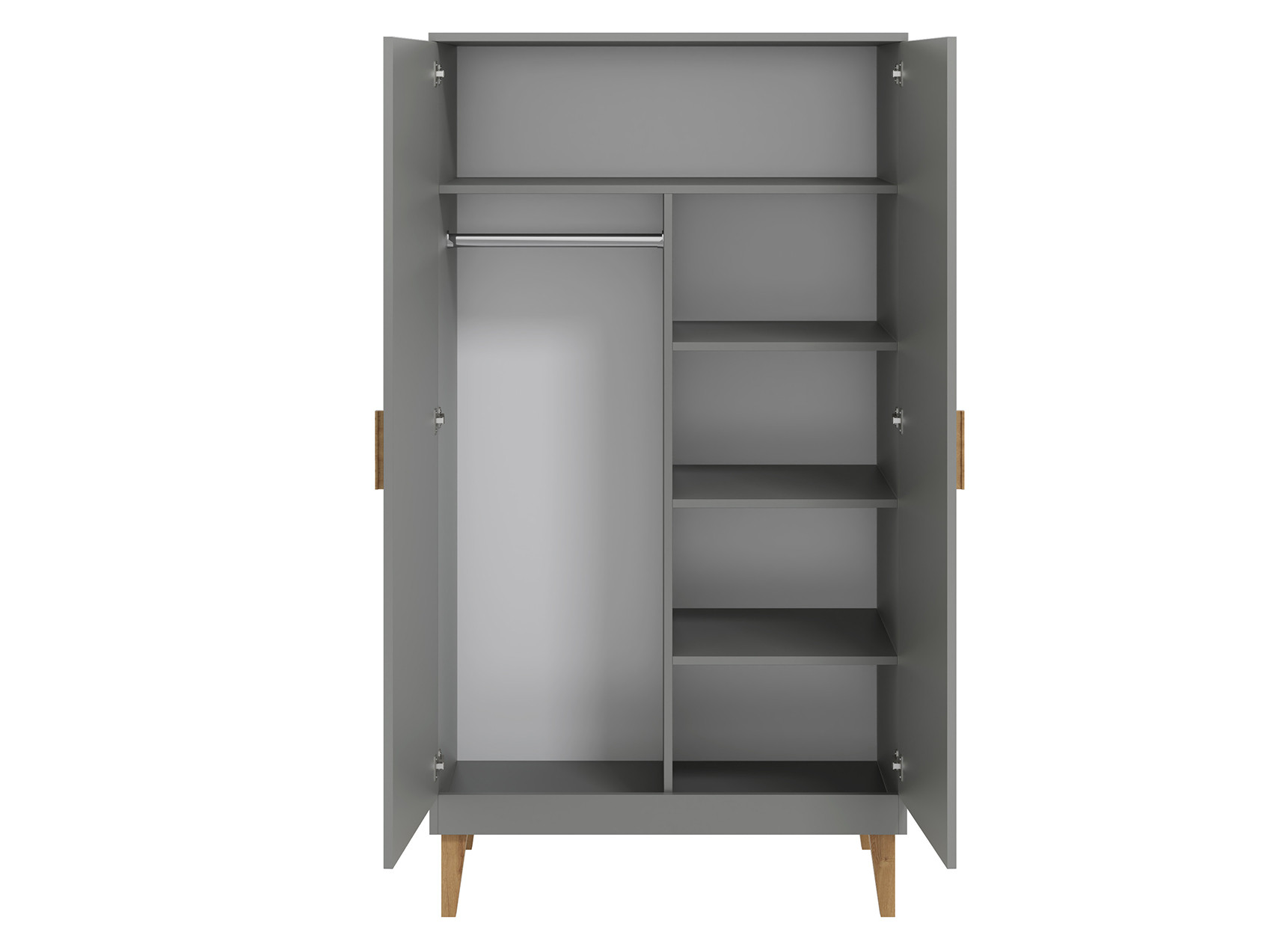 Armoire 2 portes Gris et Chêne (Nateo Concept) - Image 2