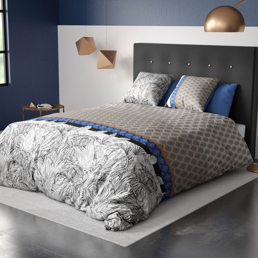 Parure housse de couette coton gris 240x260 cm Parure housse de couette coton gris 240x260 cm