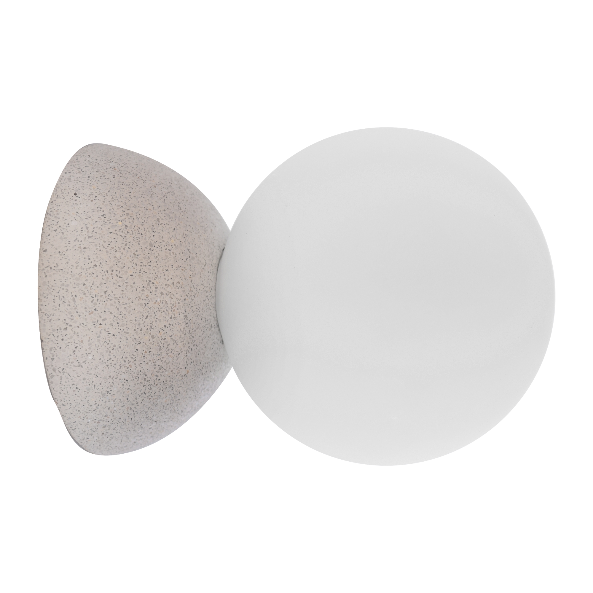 Applique avec base en béton et boule en verre