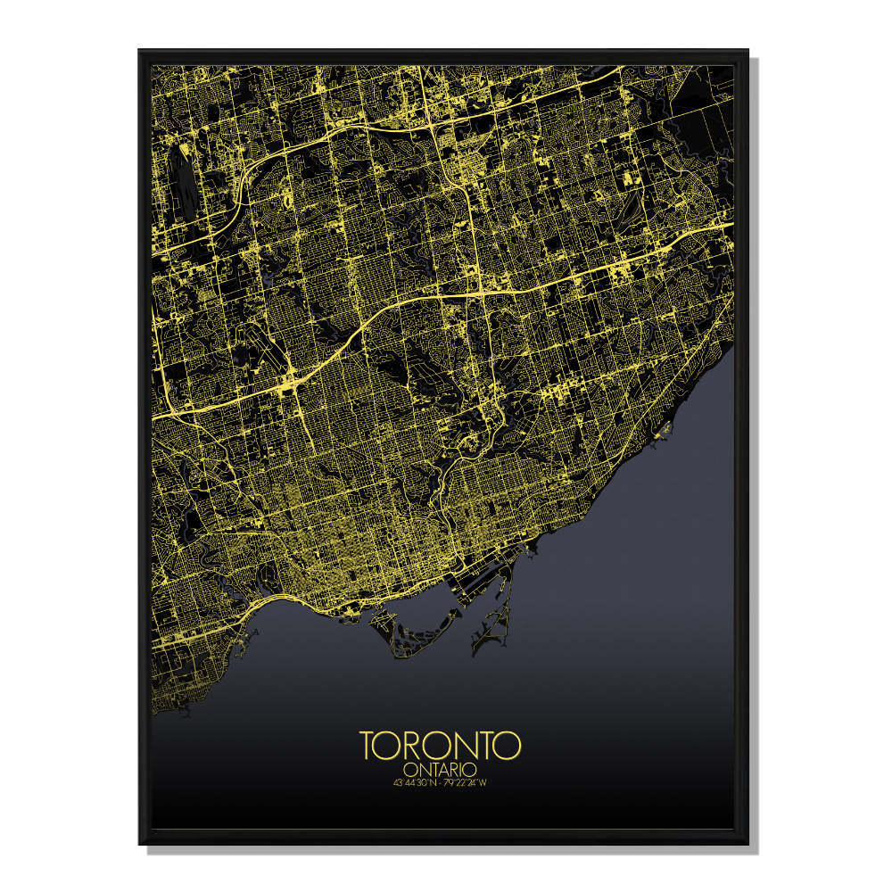 TORONTO - Carte City Map Nuit 40x50cm