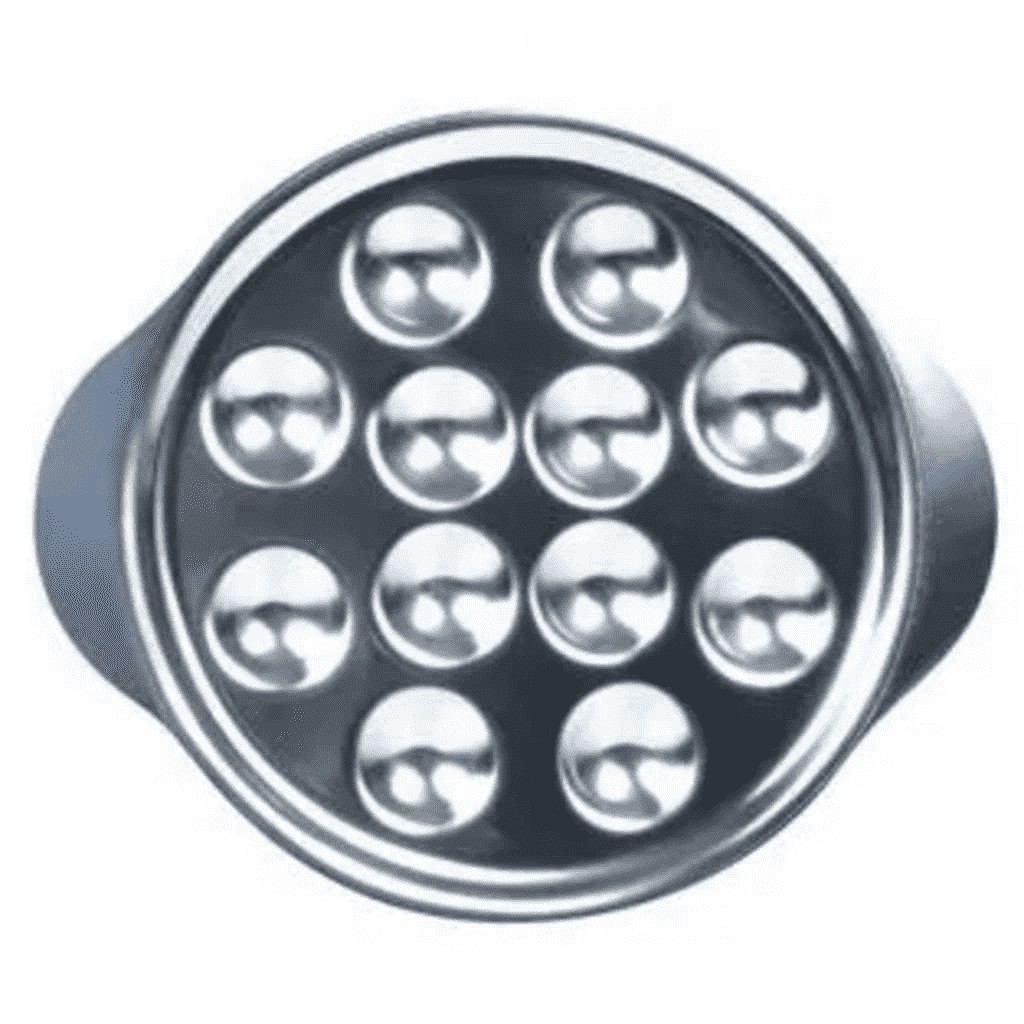Assiettes à escargots en inox 12 empreintes - Lot de 6 Assiettes à escargots en inox 12 empreintes - Lot de 6