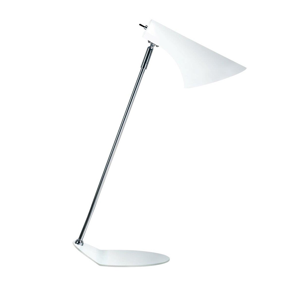 Lampe de table nordique en métal blanc avec interrupteur à l&rsquo;abat-jour