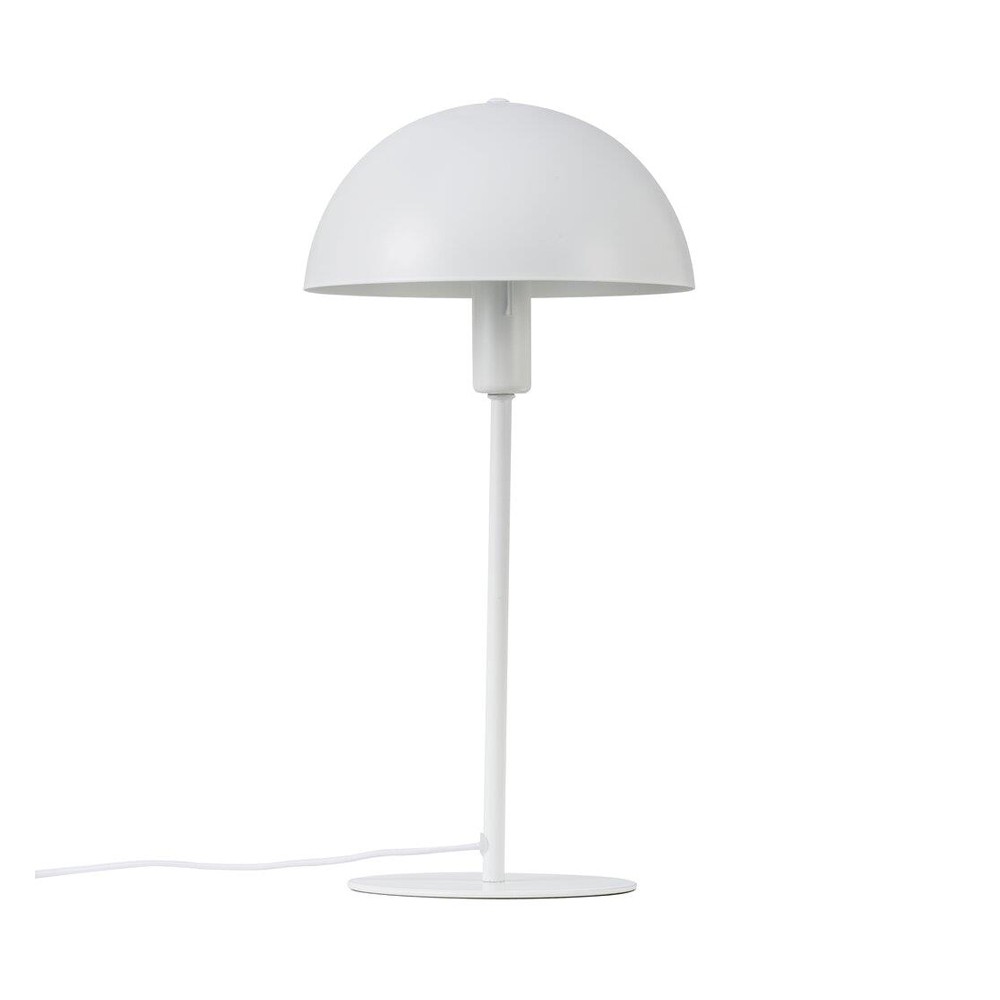 lampe de table simple en métal blanc et abat-jour en forme de dôme