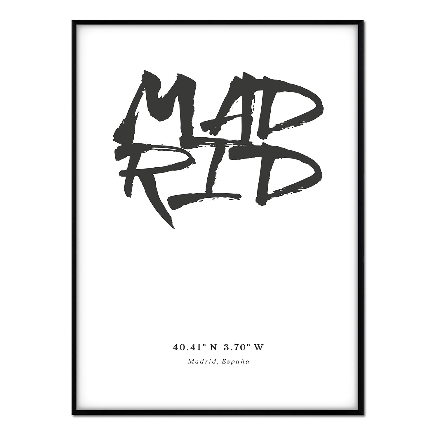 Affiche avec cadre noir - Madrid - 50x70