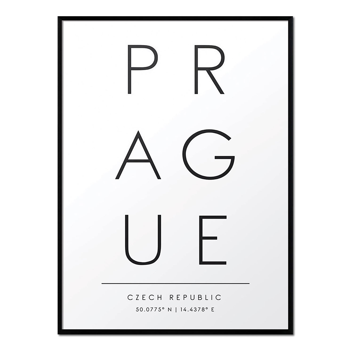 Affiche avec cadre noir - Prague - 50x70