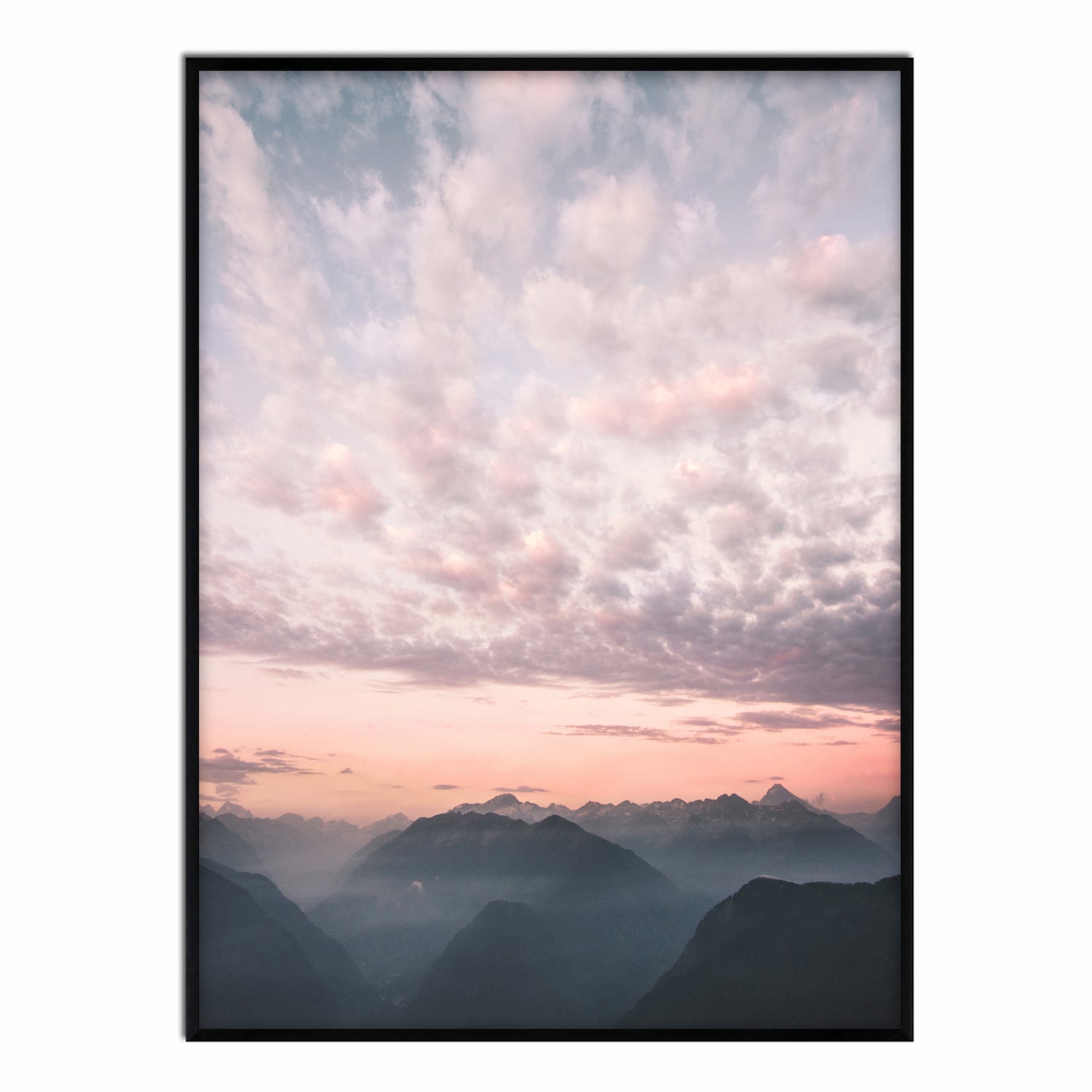 Affiche avec cadre noir - Nuages - 50x70 Affiche avec cadre noir - Nuages - 50x70